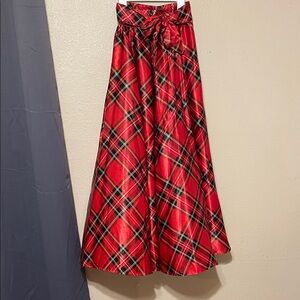 Elegant Red Plaid Women's Skirt